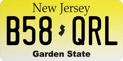 NJ license plate B58QRL