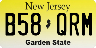 NJ license plate B58QRM