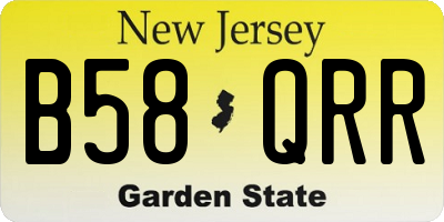 NJ license plate B58QRR