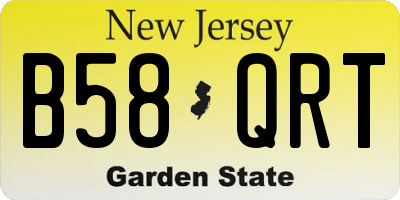 NJ license plate B58QRT