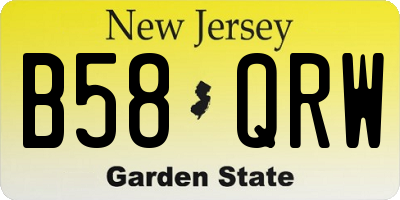 NJ license plate B58QRW