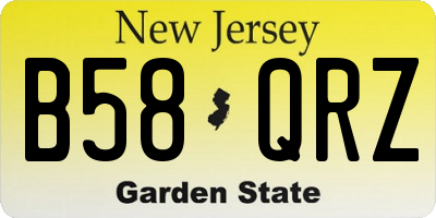 NJ license plate B58QRZ