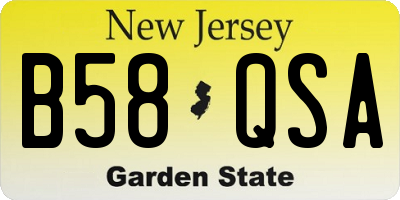 NJ license plate B58QSA