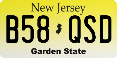 NJ license plate B58QSD