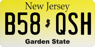 NJ license plate B58QSH