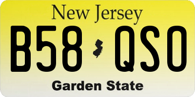 NJ license plate B58QSO