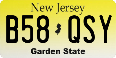 NJ license plate B58QSY