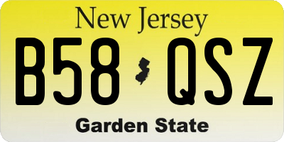 NJ license plate B58QSZ