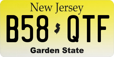 NJ license plate B58QTF