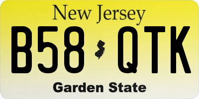 NJ license plate B58QTK
