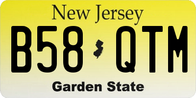 NJ license plate B58QTM