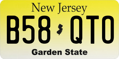 NJ license plate B58QTO
