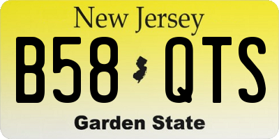 NJ license plate B58QTS