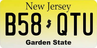 NJ license plate B58QTU
