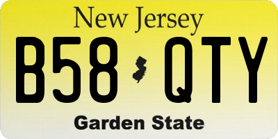 NJ license plate B58QTY