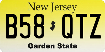 NJ license plate B58QTZ