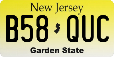 NJ license plate B58QUC