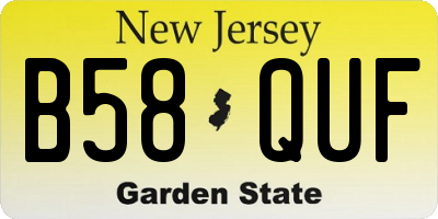 NJ license plate B58QUF