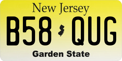 NJ license plate B58QUG