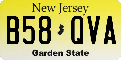 NJ license plate B58QVA