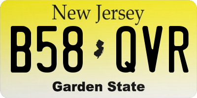 NJ license plate B58QVR
