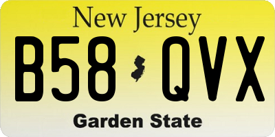 NJ license plate B58QVX