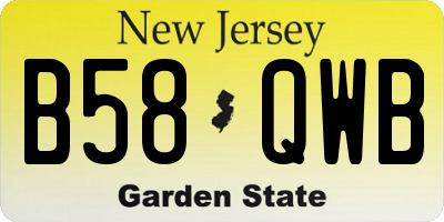 NJ license plate B58QWB