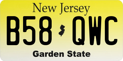 NJ license plate B58QWC