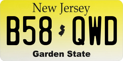 NJ license plate B58QWD
