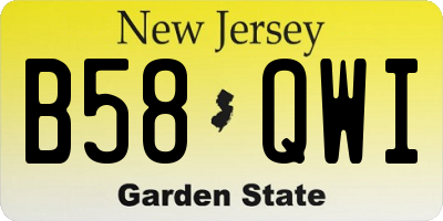 NJ license plate B58QWI