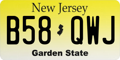 NJ license plate B58QWJ
