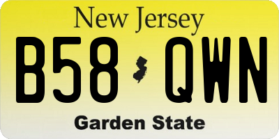 NJ license plate B58QWN