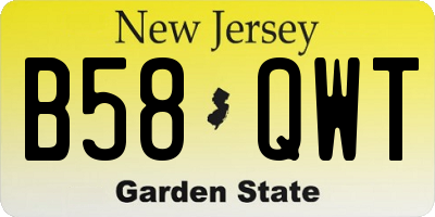 NJ license plate B58QWT