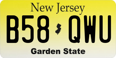 NJ license plate B58QWU