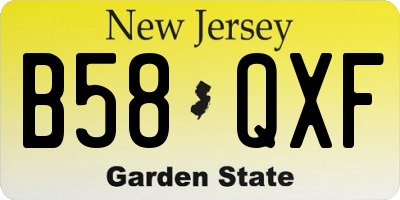 NJ license plate B58QXF