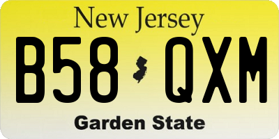 NJ license plate B58QXM