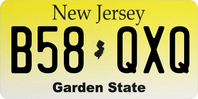 NJ license plate B58QXQ