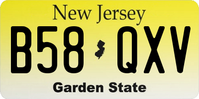 NJ license plate B58QXV