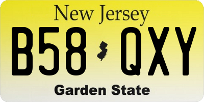NJ license plate B58QXY