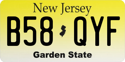 NJ license plate B58QYF