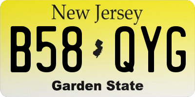 NJ license plate B58QYG