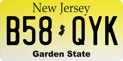 NJ license plate B58QYK