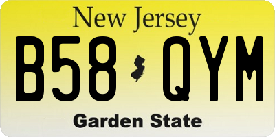 NJ license plate B58QYM