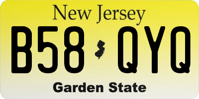 NJ license plate B58QYQ