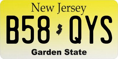 NJ license plate B58QYS