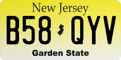 NJ license plate B58QYV