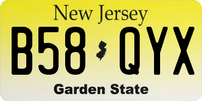 NJ license plate B58QYX