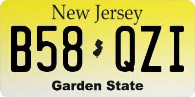 NJ license plate B58QZI