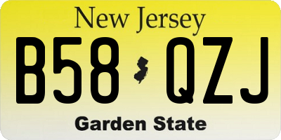 NJ license plate B58QZJ