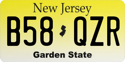 NJ license plate B58QZR